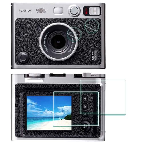 ULBTER Protector Pantalla para Fujifilm Instax Mini EVO Fuji LCD + Objetivo PET Flim cristal Templado lente 0,3 mm Dureza 9H【2+2 Unidades】