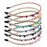 Zifengcer 7 Pcs Rhinestone Headbands for Women Girls Thin Crystal Beaded Hair Hoop Bling Bling Sparkly Hair Bands Glitter Fashion Non-slip Hair Accessories for Wedding Party Sold