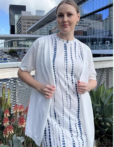 Image of Zeagoo Lightweight Summer Cardigan for Women Short Sleeve V Neck Crochet Kimonos Loose Open Front Hollow Out Cover Ups