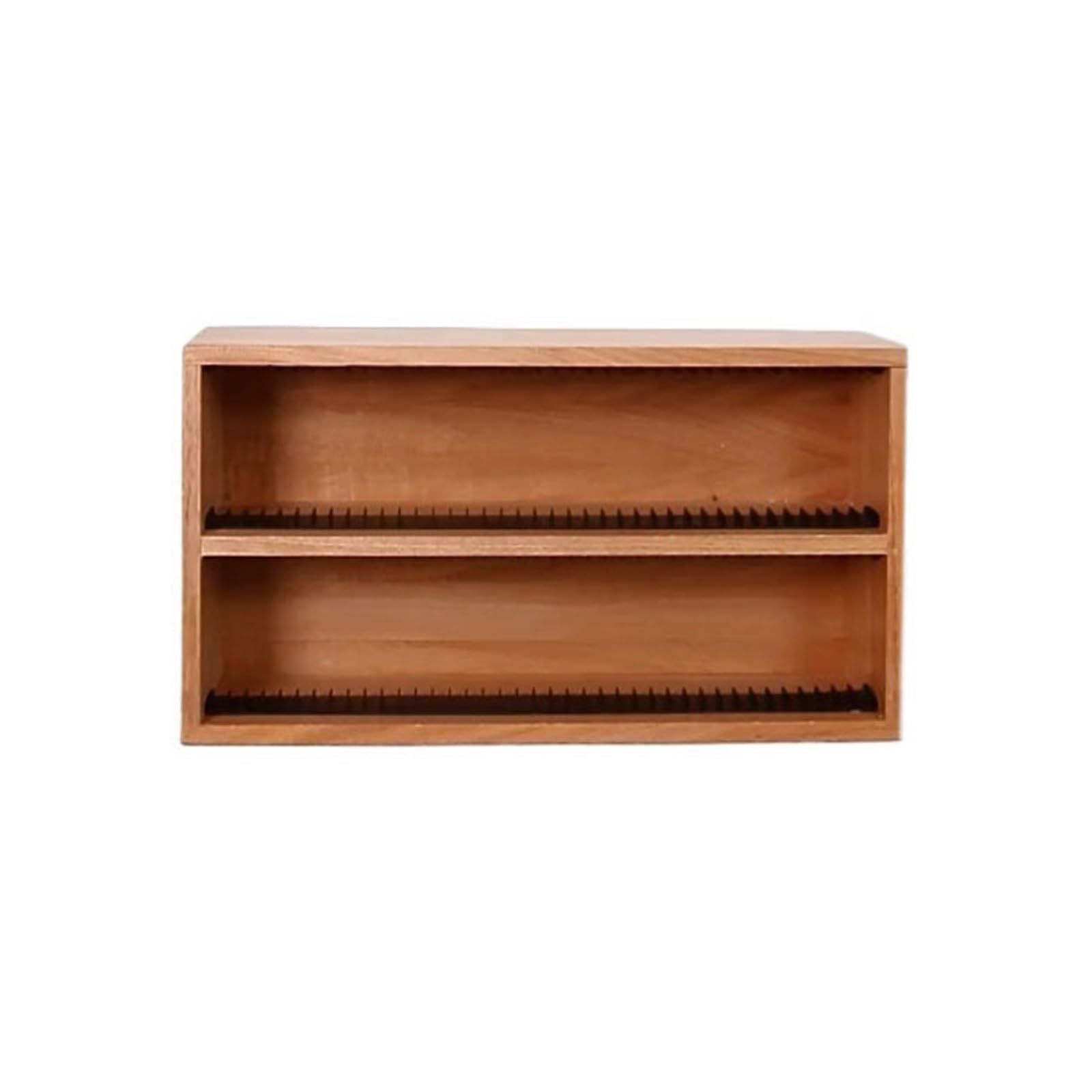 Hhaoran-9868 CD Holder Double Decker Wooden CD Record Rack Tabletop Albums Display Shelf CD/DVD Rack