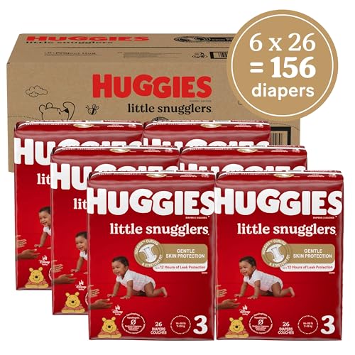 Image of Baby Diapers Size 3 (16-28 lbs), 156ct, Huggies Little Snugglers