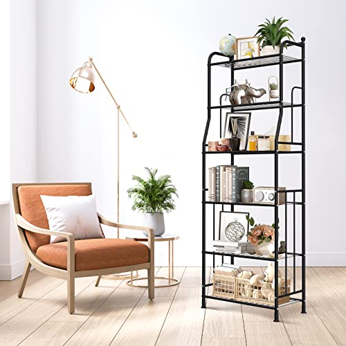 6 Tier Kitchen Shelf Organizer Bakers Rack With Storage, Upgrade Metal Standing Shelf Bookshelf Shelving Unit, Heavy Duty Pantry Shelves For Outdoor Indoor Bathroom Laundry Garage Living Room(Black)… #TOP6