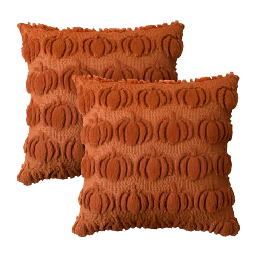 AVOIN colorlife Fall Pumpkin Caramel Throw Pillow Covers, 18 x 18 Inch...