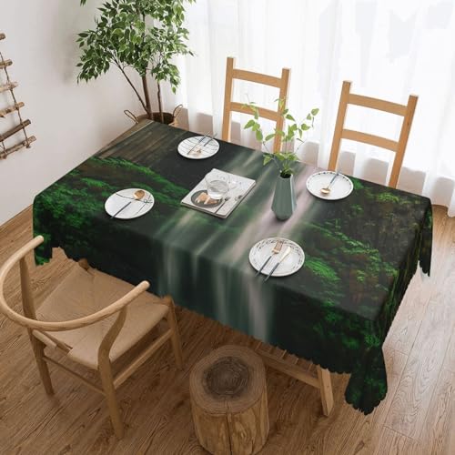 Nappe imperméable anti-huile et lavable en machine imprimé cascade 137x183