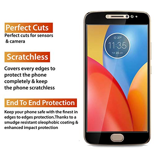 Image of Screen Protector for Motorola Moto E4 Plus (Black) Tempered Glass Edge-to-Edge 6D Screen Guard With Installation Kit