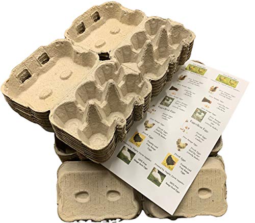 50 cajas de huevos estilo granero frescos, color gris, 24 etiquetas