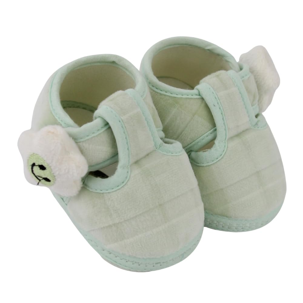 6 To 12 Months Baby Boys & Baby Girls Fur Star Face Green Hook & Loop Booties-BT5445-image-22