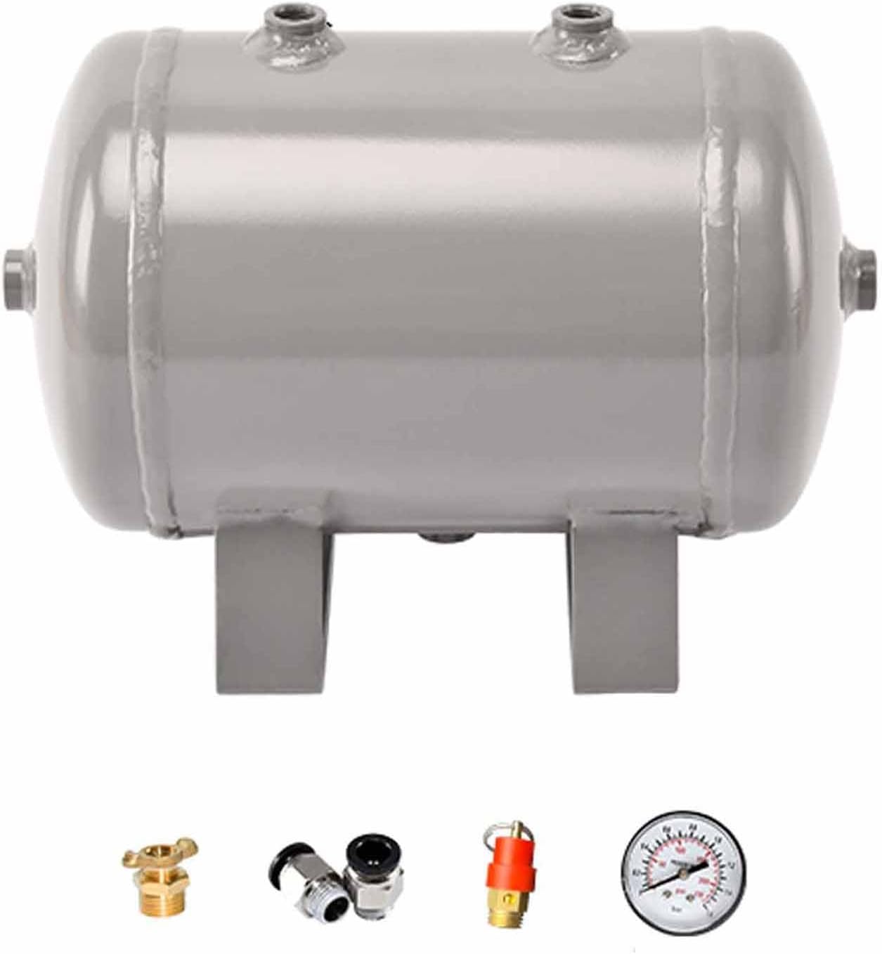 0.5 2 4 8 13 15 26 39 Gal Air Compressor Tank, Customizable Vacuum Degassing Chambers Kit with Installation Accessories, Thickened Carbon Steel Air Tank(50L/13.2Gal (Style B))