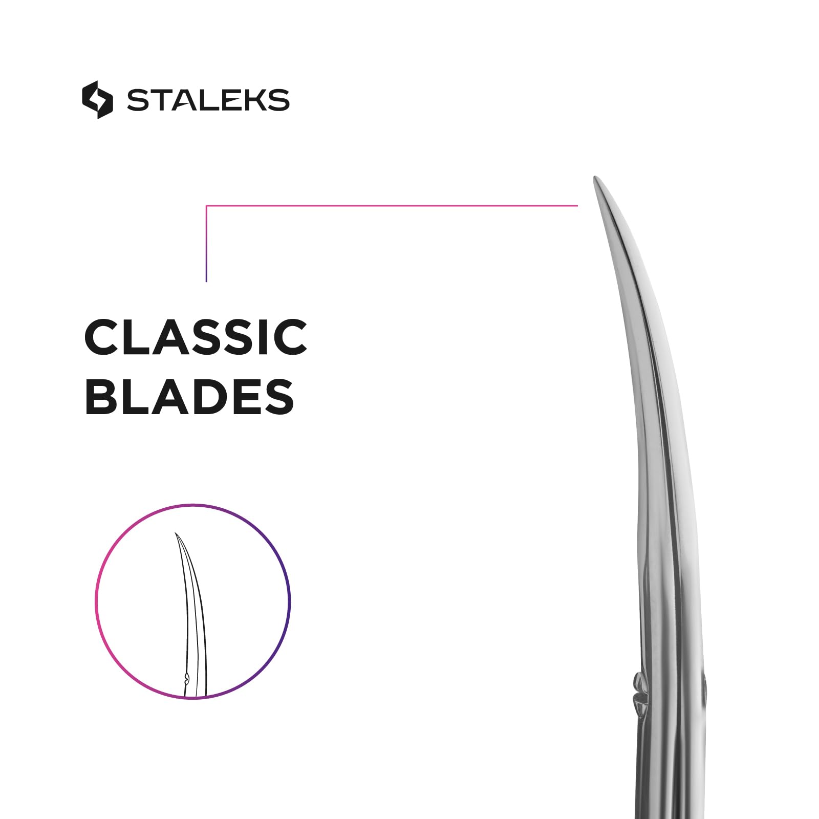 STALEKS PRO Esclusive forbici professionali per cuticole (lunghezza lama - 25 mm) magnolia