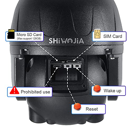 SHIWOJIA PTZ Buitencamera, 4G, zonnecamera, voor buiten, draadloos, met PIR-bewegingsdetectie, nachtzicht, 2-weg audio… - Afbeelding 7