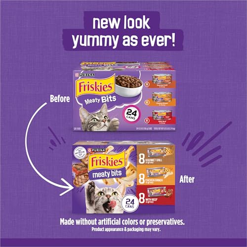 Friskies Purina Meaty Bits Cat Food Variety Pack, 24 Pack 5.5 oz Cans - image 2