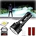 p70 torcia, 30000-100000 lumen Lampada torcia impermeabile LED ad alta potenza, 3 modalità La più potente elettrica ricaricabile 50W XLM-P70 LED USB torcia (Doppia batteria al litio, 50W XLM-P70)
