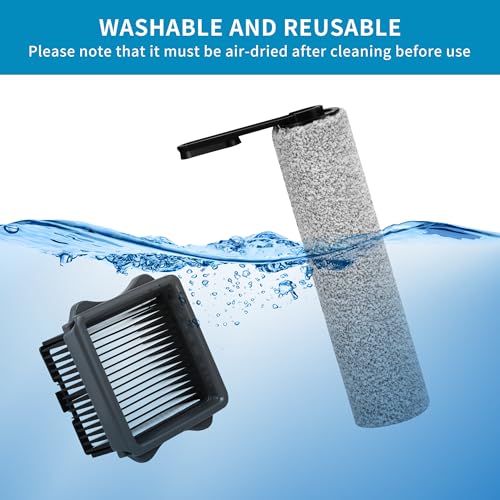 6 Stück Zubehörset für Tineco iFloor 5/Floor One S5，Nass und Trockensauger Ersatzteile für Zubehör Set，Ersatzbürsten und Filter für Tineco zubehör(3 Filter,2 Bürstenrolle,1 Reinigungsbürste)