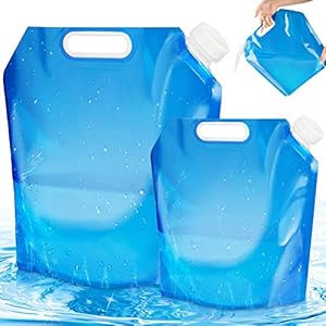 Agua Potable Portátil,Bolsa Agua Plegable 2pcs,Recipiente Agua Plegable[5L + 10L],Contenedor De aAgua para Senderismo,Camping,Picnic,Viaje,Barbacoa