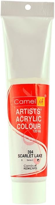 Camlin Kokuyo Artist Acrylic Colour Tubes 120ml Scarlet Lake 394