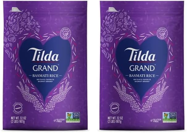 Tilda Grand Basmati Rice, Extra-Long-Grain Rice, Gluten-Free Rice, 2-Pound Bag (Pack of 2)