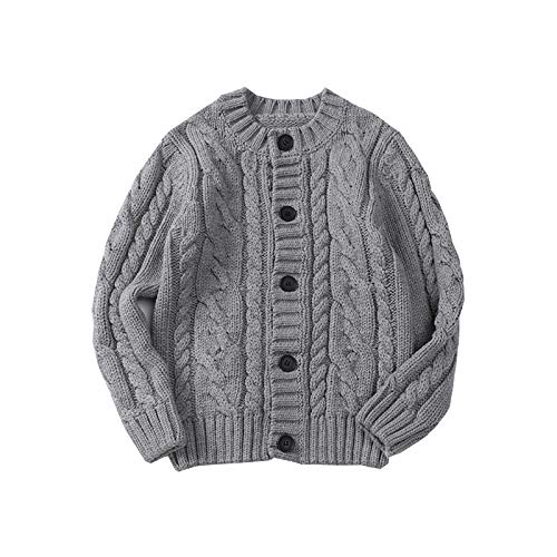 Moru Toddler Girls Kids Fall Winter Casual Cable Knit Jacket Outwear Cardigan Sweaters (Gray, 5-6 Years)