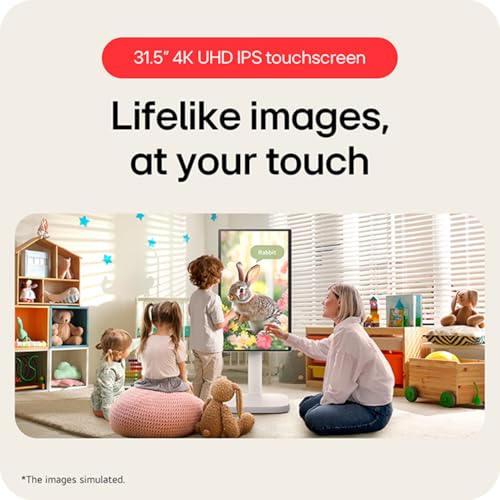 Image of LG Swing 31.5 inch 32U889SA 4K UHD IPS Smart Monitor Eyecare with Touchscreen, Rolling Stand, webOS, AirPlay 2 + Screen Share, Built-in Speaker, HDMI, USB-C 65W, Tilt /Height /Swivel /Pivot Stand, White