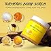 POP MODERN.C Turmeric and Vitamin C Body Scrub Remove Dead Skin Improve Dark Spots Acne Natural Organic Exfoliating Deep Cleansing Exfoliator for Body Butt Bikini Area Body Care with Loofah