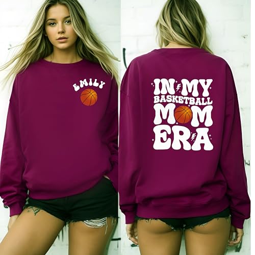 Generic Unisex Adult Basketball Mom Sweatshirt, Personalized, Customizable, Gift for Basketball Moms, Small, Gift Color, Cotton Blend, Long Sleeve, Crew Neck, Machine Washable2