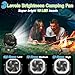 20000mAh Rechargeable Portable Camping Fan, USB Battery Operated Powered Shaking Head Fan with LED Lantern, 4 Speed 4 Timing Oscillating for Camping with Remote & Hook for Fishing,Travel, Jobsite