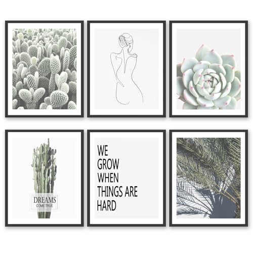 Sage Green Tropical Pictures Wall Art Prints Room Decor Botanical Plant Posters Motivational BOHO Minimalist Leaves Canvas Artwork Bathroom Bedroom Wall Decor (11"x14" UNFRAMED)