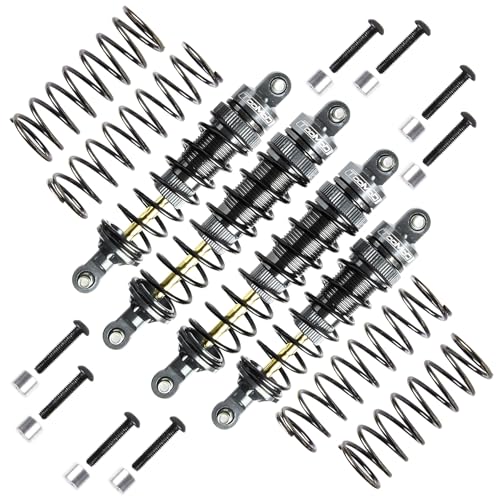 TOOMOD 90mm/105mm RC Oil Shock Absorber Big Bore Damper for 1/10 Slash 2WD, 4WD 4x4,Stampede,Rustler 4X4 VXL, Hoss,Bandit, Ford, Vorteks, Parts Upgrade Replace (Grey)