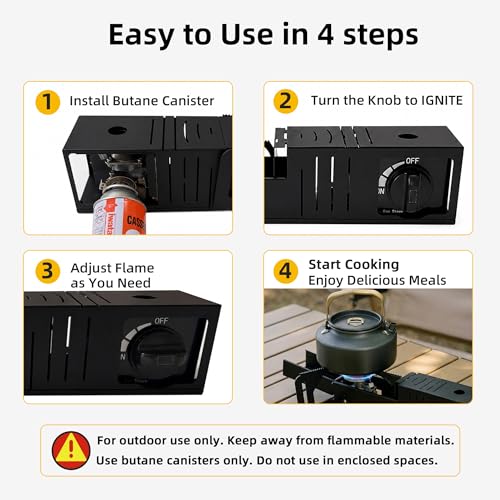 Portable Foldable Butane Camping Stove, 7,200 BTU Outdoor Gas Burner, Compact Backpacking Grill Cooker with Carry Bag & Manual, Lightweight 3.5 lb for Camping, Hiking, Fishing & Emergency Use - image 8