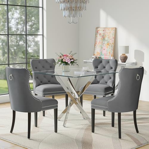 Modehodei Square Glass Dining Set