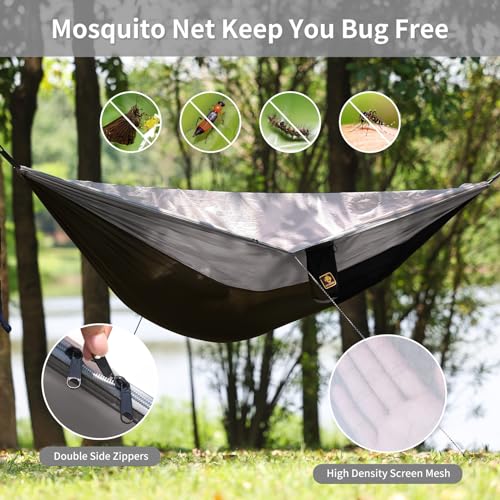 Camping-Hammock-Portable-Hammocks-with-Mosquito-NetLightweight-Nylon-Parachute-Hammock-with-10ft-Tree-StrapsCamping-Gear-Must-Haves-for-Travel-Hiking-Backpacking-Beach-Patio-BlackGrey