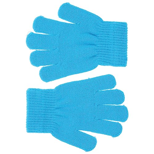 Boy Girl's Knitted Gloves Solid Finger Gloves for Boys Girls Ages Stretchy Knit for Outdoor Warm Comfortable