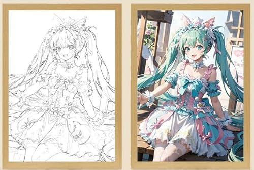 MeYuxg Anime Illuminated Picture Frame, LED Creative Decorative Painting Frame, Gifts for Anime Fans, Brightness Adjustable, Art Decoration for Living Room, Bedroom, Children's Room, C