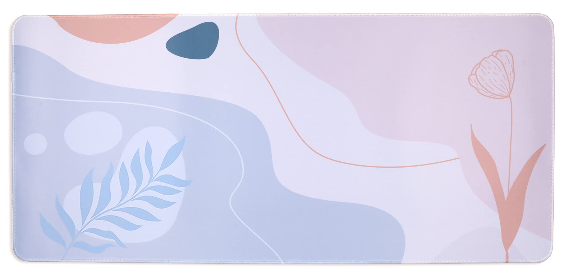 Extra Large Extended Gaming Desk Mat Non-Slip Rubber Pads Stitched Edges Mouse Pad 35.4 x 15.7 inch - Modern Abstract