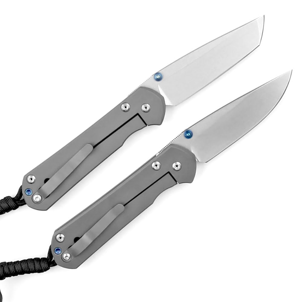 Taschenmesser Titan klappmesser aus edelstahl D2, D2 stahlklinge, EDC messer Outdoor, Jagdmesser einhandmesser Scharfe, Titanlegierung messer edc survival mit LederScheide, Hochwertiges Sammlermesser