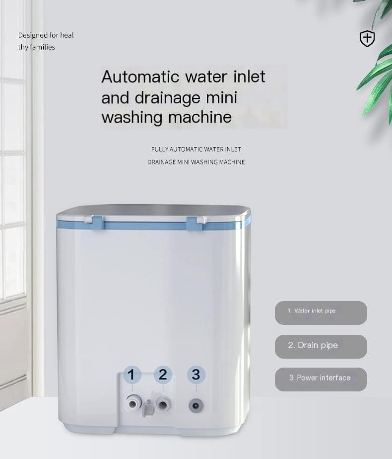 Miniatura 4 de Lavadora portátil, 15W Lavadora doméstica completamente automática 2.2 lbs Ropa interior, calcetines, lavadora de toallas (blanco)