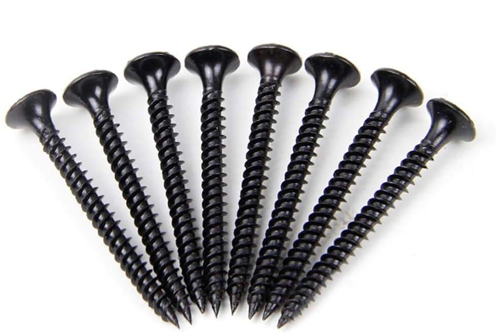 1.5 inch Head Self Tapping Screws, (8mm x 38mm) Carbon Steel Self Drilling Sheet Metal Screw Black (25)