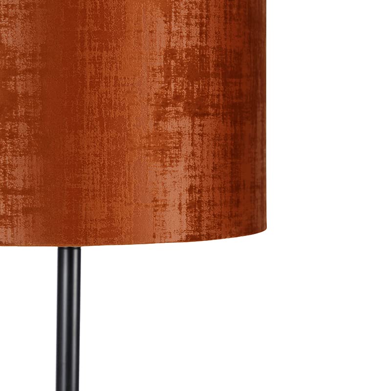 Qazqa simplo - Lampada da terra con paralume Moderno - 1 luce - 400 mm - Arancia - Moderno - Soggiorno I Camera da letto I Sala da Pranzo I Cucina