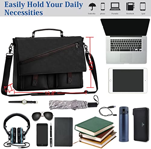 Seyfocnia Leather Messenger Bag For Men thumb #2