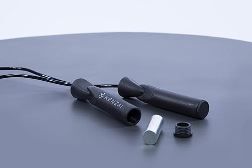 Kenzai Cuerda de saltar ponderada con longitud ajustable, color negro