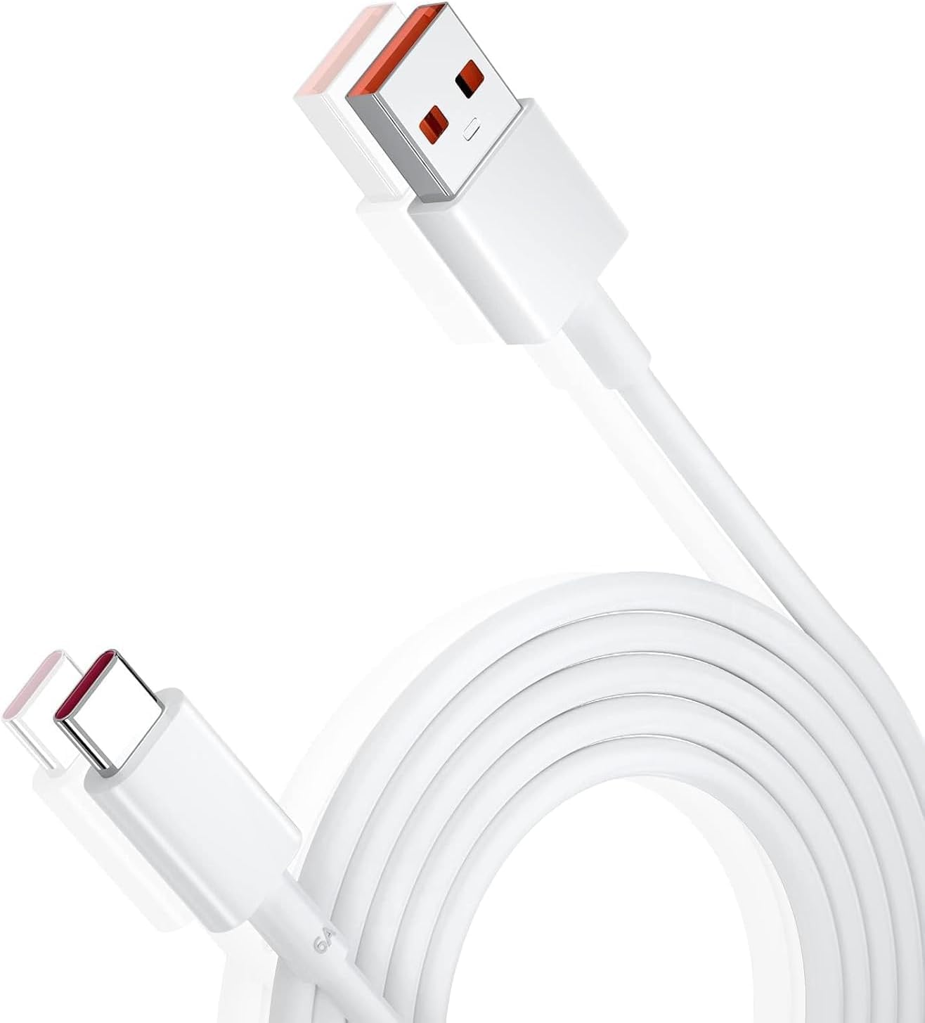 Original USB-A to Type-C Cable compatible with Redmi, Poco, Mi, 67W 6A | HyperCharge Turbo Power, Fast Charging, Data Transfer, Wide Compatibility, White Colour-image-1