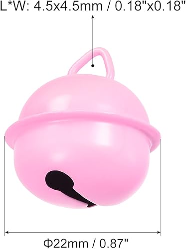 Miniatura 2 de uxcell Cascabeles de cascabel, 0.866 in, 30 campanas de manualidades para decoración de vacaciones, fiesta musical, hogar, festival, boda, rosa claro