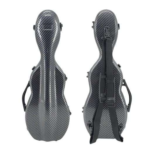 Yinfente, Funda para violín 4/4 de mezcla de fibra de carbono, color blanco y negro (negro), Color blanco., Talla única, moderno y minimalista
