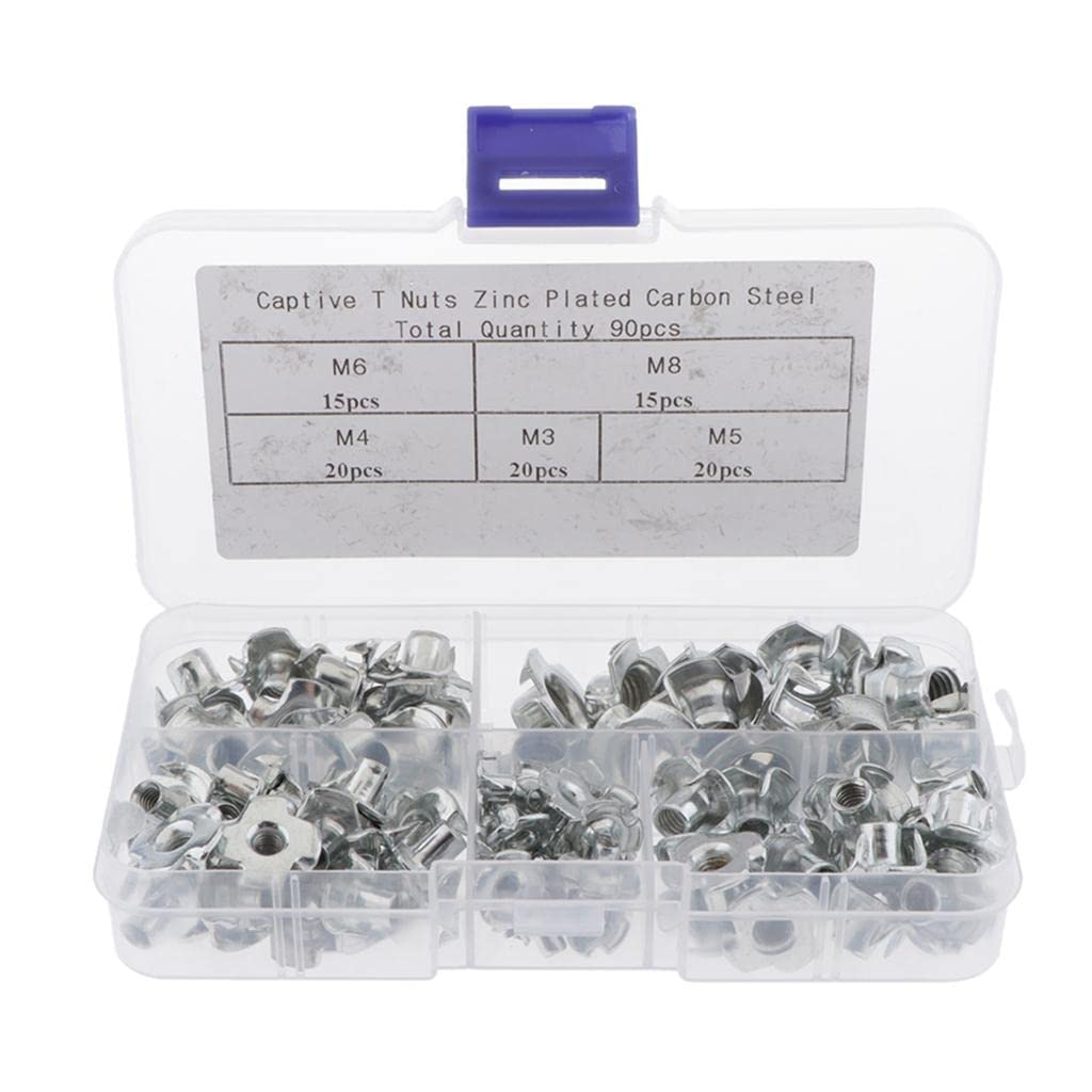 Useful Alloy Nuts Sets M3//M5/M6/M8 Four Prong Nuts Table Wall Board Nuts