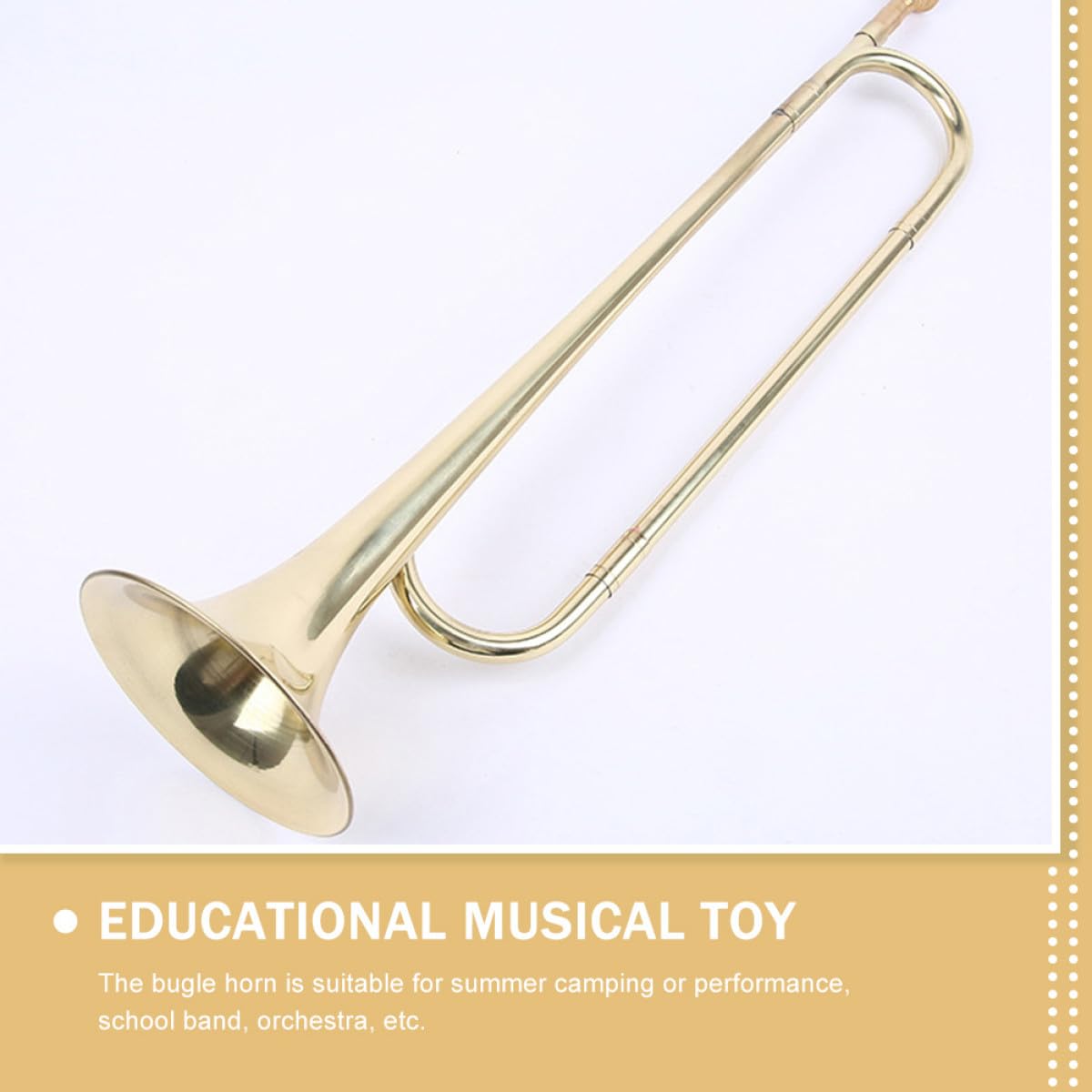 Healeved Instrumento de Viento Dorado para Niños y Estudiantes, Material Seguro y Pulido Fino, Diseño Creativo Adecuado para Escritorio y Presentaciones Musicales