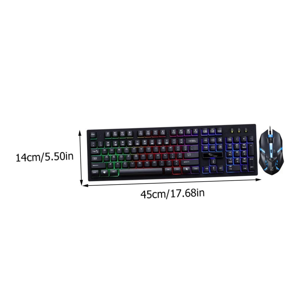 Ensemble Clavier et Souris de Jeu Mécanique 104 Touches Noir