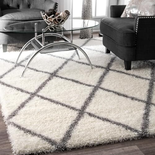 Image of Shaggy Carpet for Home 8 x 10 FEET Ultra-Soft, Thick, and Stylish Shag Texture Ideal for Living Room, Bedroom, or Office - Easy to Clean and Perfect (White Multi A3)