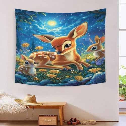 Cerf du Sika tapisserie murale décoration d'intérieur poster tissu 3D