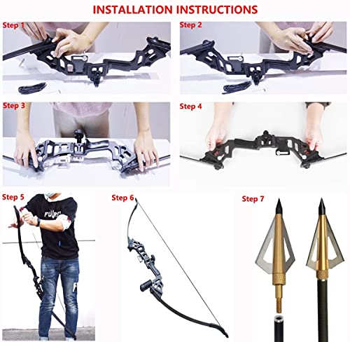 Monleap Archery 51" Takedown Recurve Bow And Arrows Set For Adults Metal Riser Longbow Kit Right Hand Straight Bow For Beginner Hunting Shooting Practice 30 40 50Lb （Purple 50Lb） #TOP6