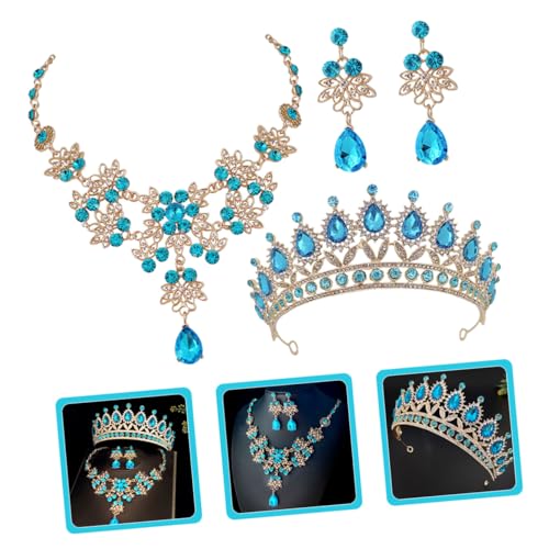 Conjunto de joyas de boda antialérgico para evitar rojeces con corona 4