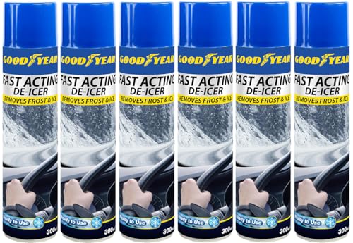 Goodyear De-Icer 6PK | Fast Acting | Ready To Use | Remove Frost and Ice Quickly